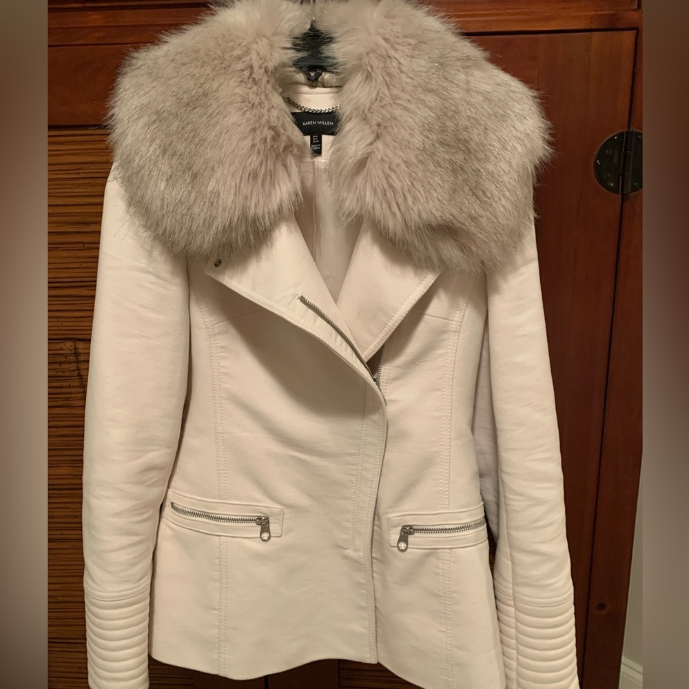 Gorgeous Karen Millen GLAM Winter White Faux Fur Coat!